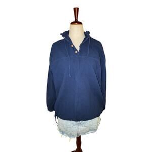 Cottonseed Size L Vintage Navy Cotton Anorak Made in USA